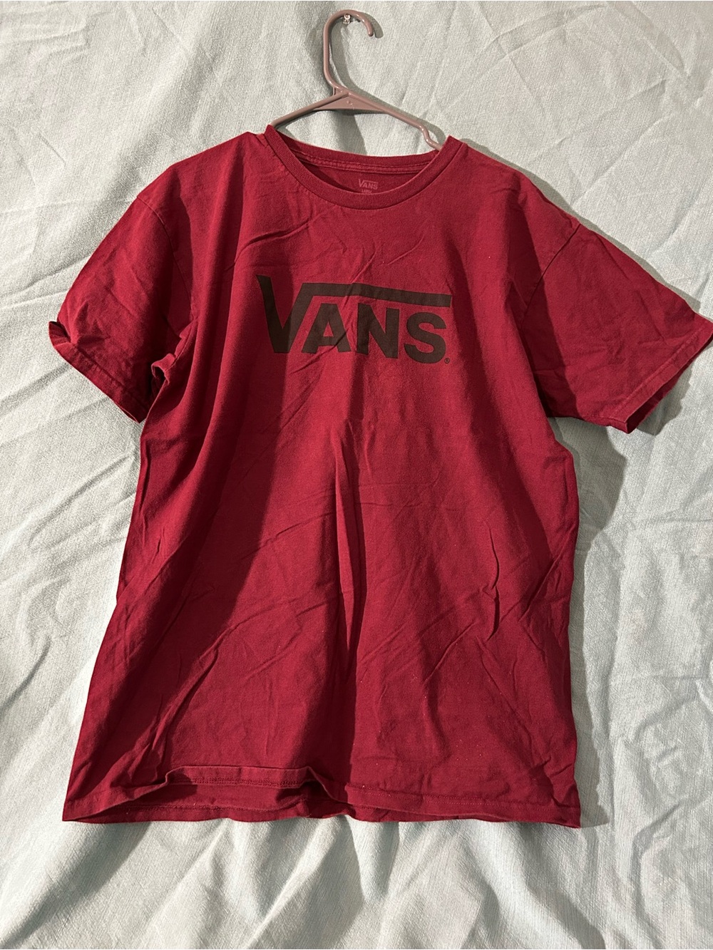 Vans Red Short Sleeve Tee with Black Logo